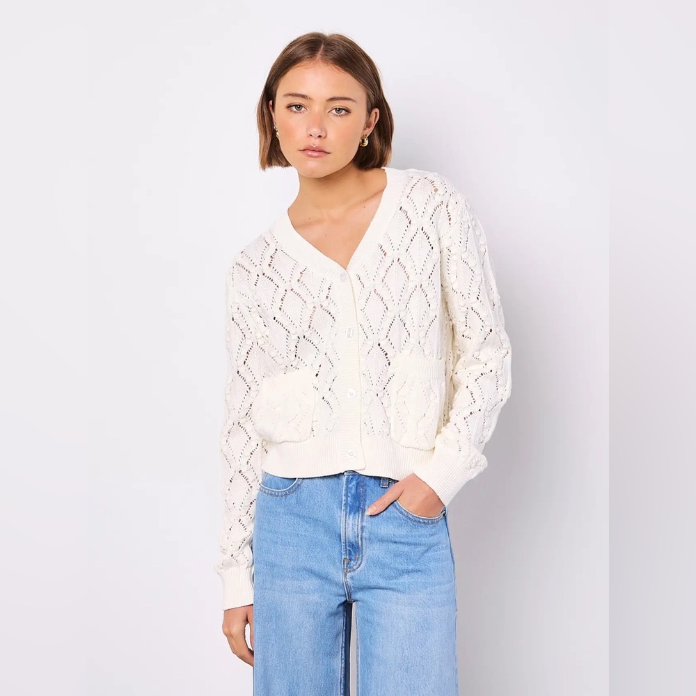 APRICOT 🍑- Pointelle cardigan knit - Picture 2 of 4